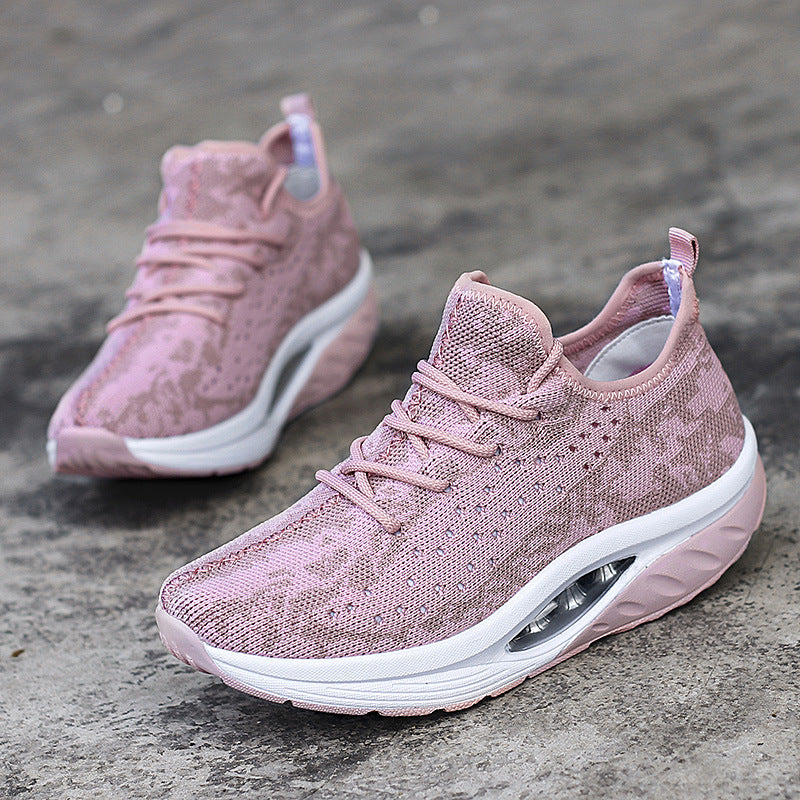 Womens Breathable Flyknit Athleisure Shoes