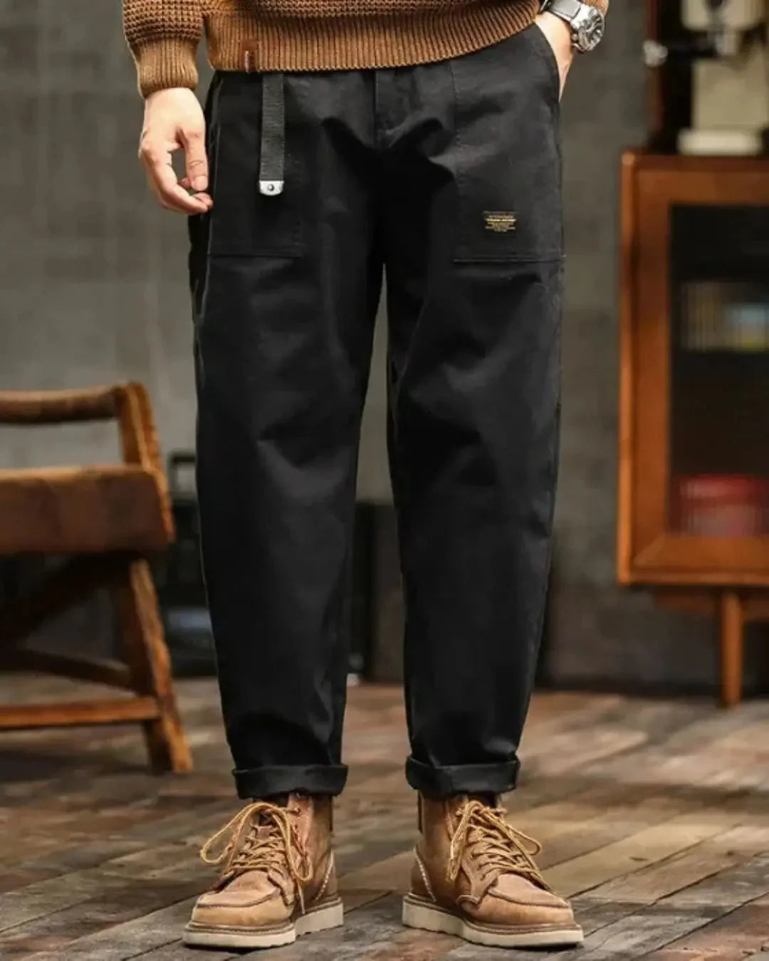 Harrington Oxford | Men'S Rugged Cargo Trousers with Pocket Panels