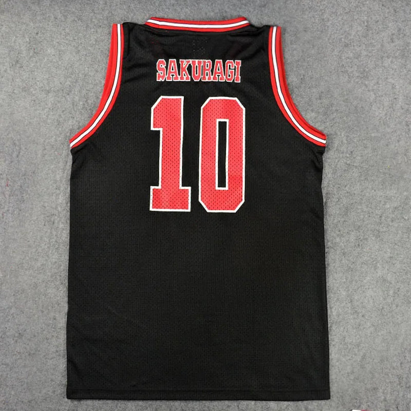 Slam Dunk Shohoku High School No.10 Hanamichi Sakuragi Cosplay Top Vest SD Basketball Jersey