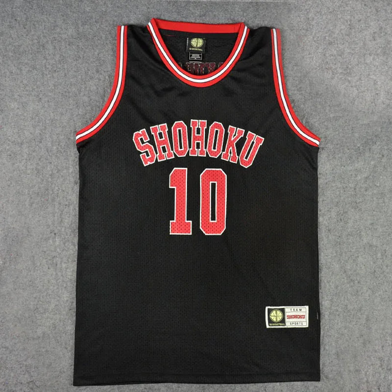 Slam Dunk Shohoku High School No.10 Hanamichi Sakuragi Cosplay Top Vest SD Basketball Jersey