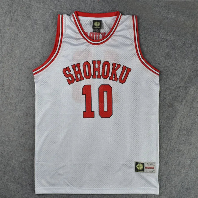 Slam Dunk Shohoku High School No.10 Hanamichi Sakuragi Cosplay Top Vest SD Basketball Jersey
