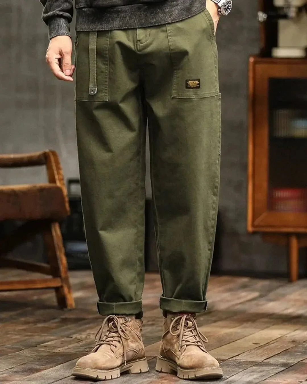 Harrington Oxford | Men'S Rugged Cargo Trousers with Pocket Panels