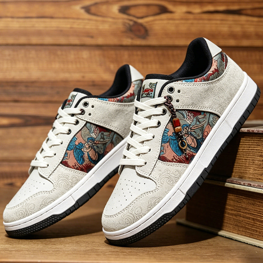 Mens Sporty-casual Painted And Embroidered Shoes