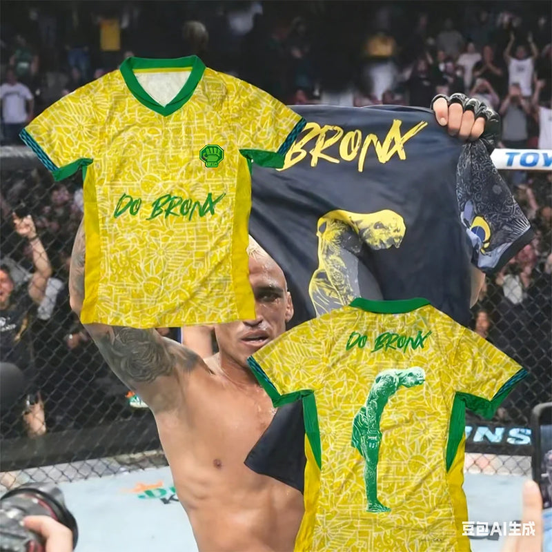 Summer New Charles Oliveira Special Edition Football Shirt Men Women MMA Oversized Breathable Quick Drying Sports T-shirt ﻿
