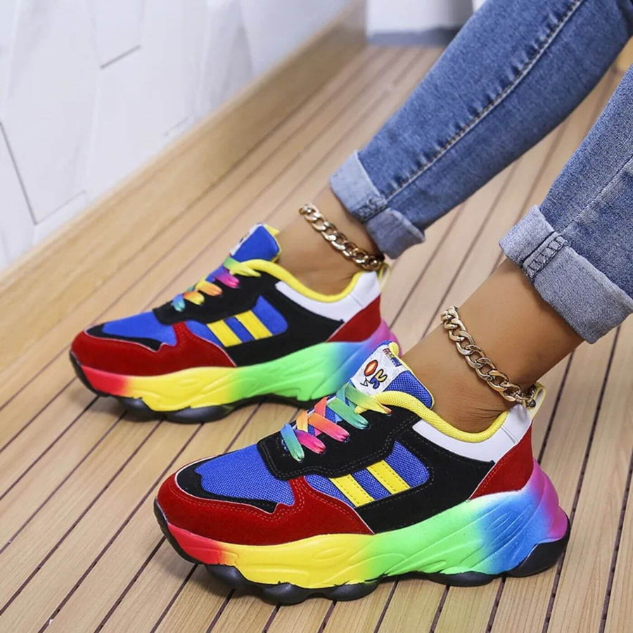 Women’S Faux Leather Chunky Platform Sneakers